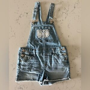 Girls Justice jean romper overall shorts - size 10